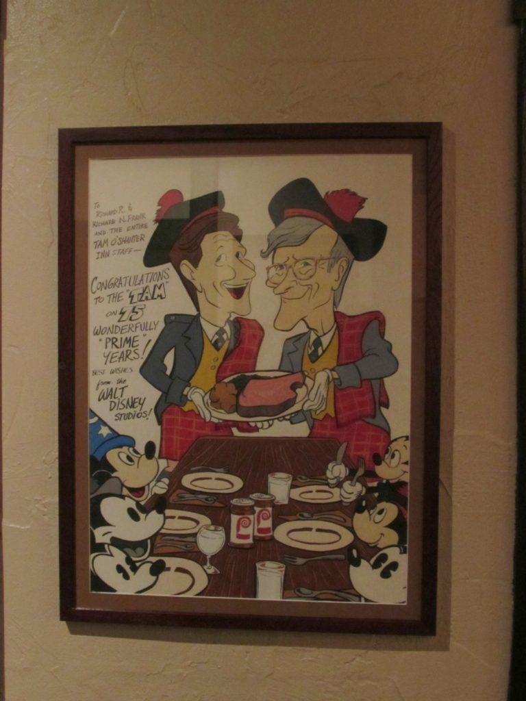 Poster drawn by Disney animators at the Tam O'Shanter restaurant