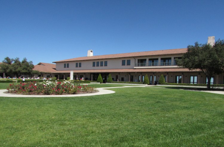 The back of the Ronald Reagan Presidential Library