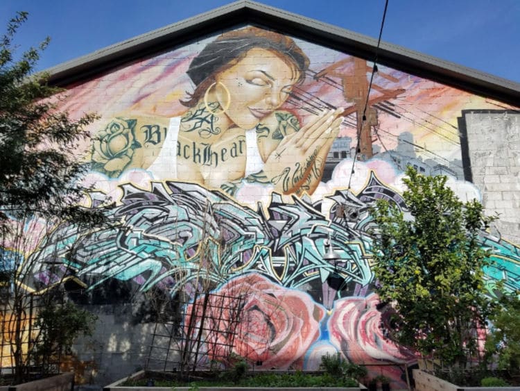 Blackheart Courtyard Mural in LA Arts District.