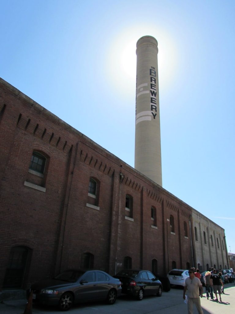 The Brewery building and smokestack. DTLA