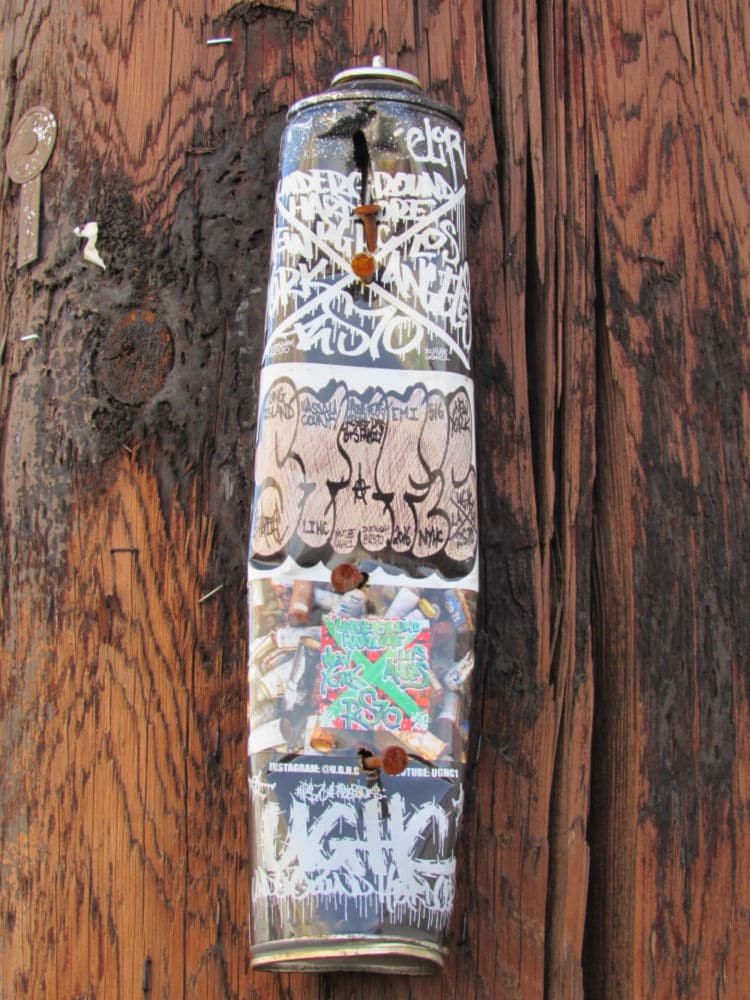 Can art on a telephone pole - Downtown Los Angeles