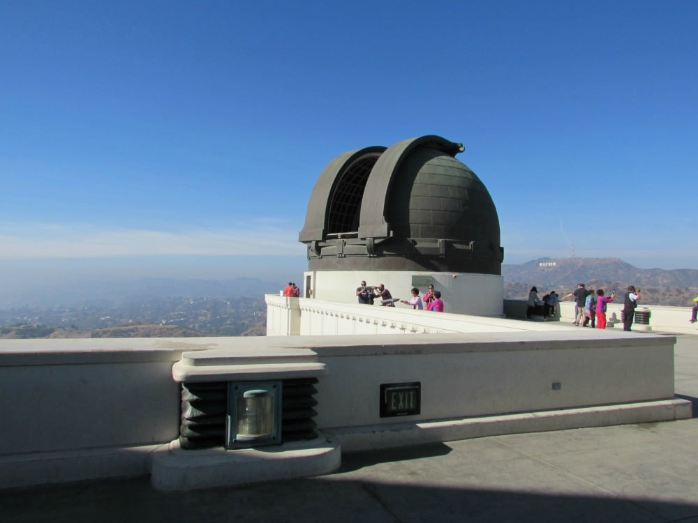 View of LA from the observatory. Planetarium telescope.