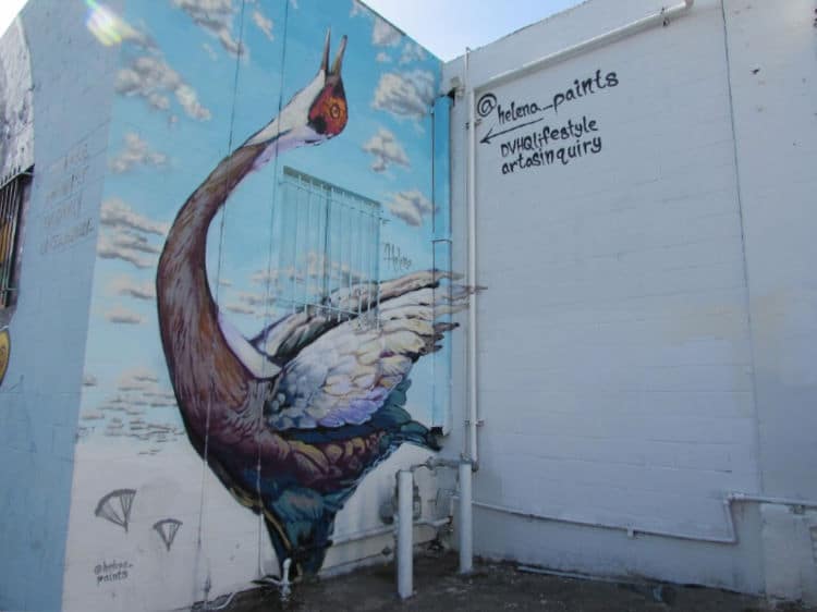 Helena Paints mural in LA Arts District.