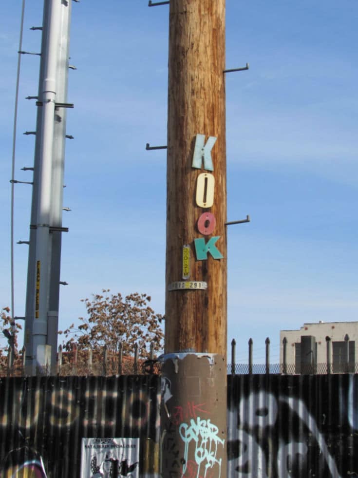 Kook artist - pole art in Downtown LA Arts District