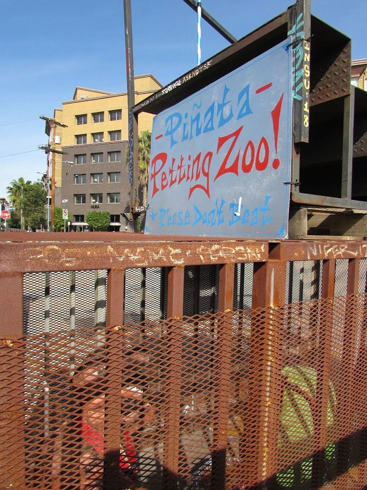 Pinata Petting Zoo art installation DTLA street