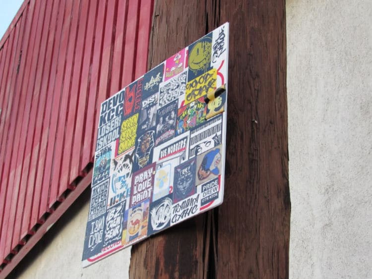 Sticker Art on a telephone pole