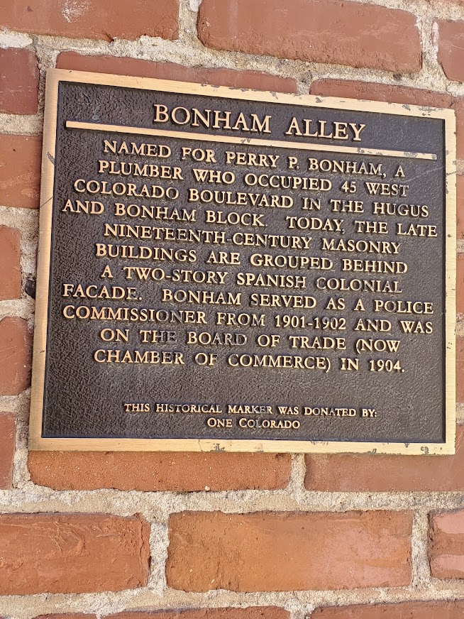 Bonham Alley historical marker