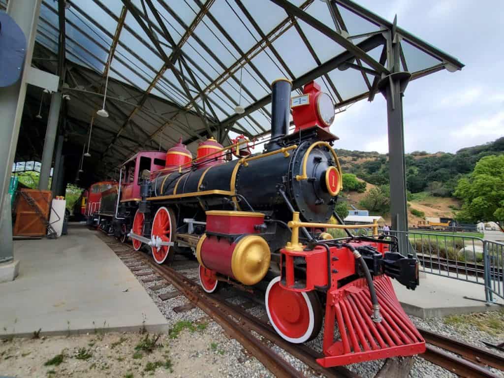 Red train in Travel Town - Griffith Park