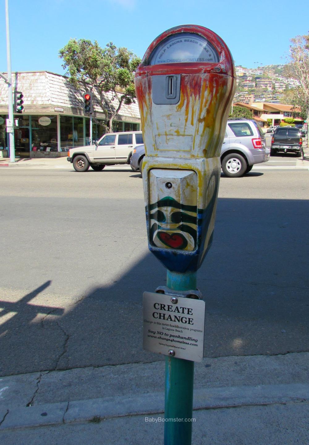 Painted parking meter