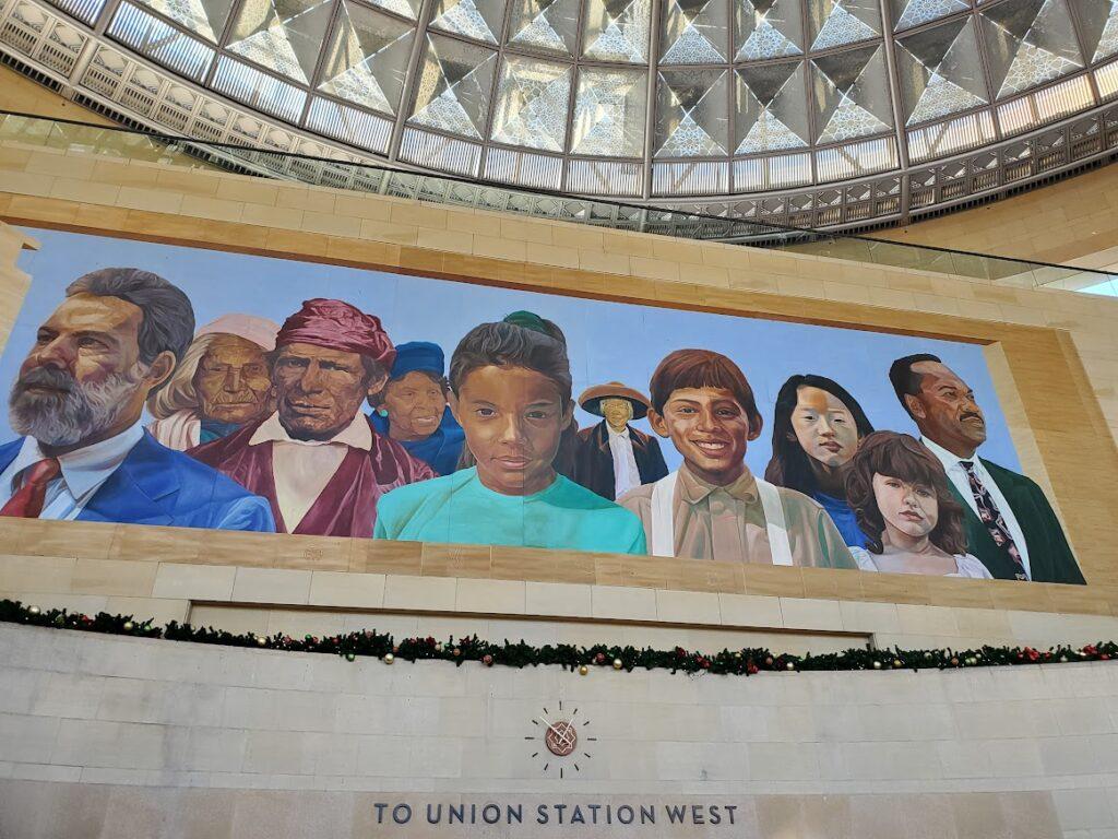 Mural in the rotunda of Union Station LA.