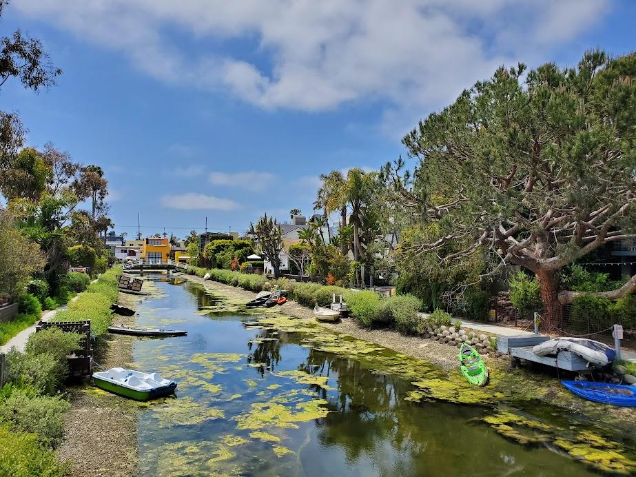 Canal with colorful boats Los Angeles
