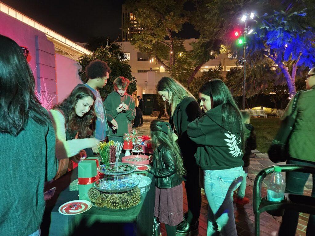 Kids getting crafts on the Union Station East Patio