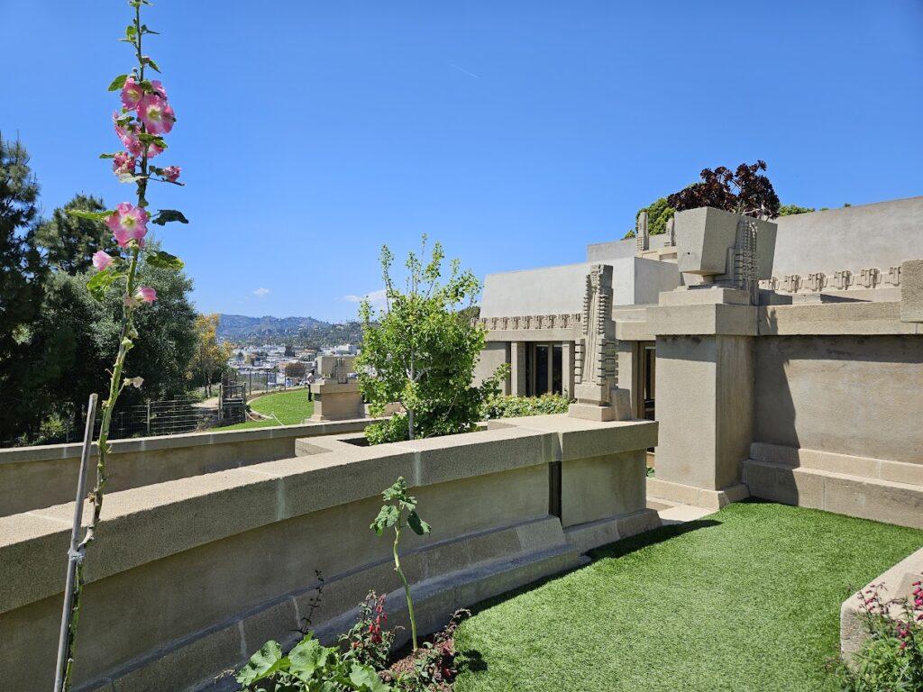 Garden at Hollyhock House in Barnsdall Park Los Angeles.