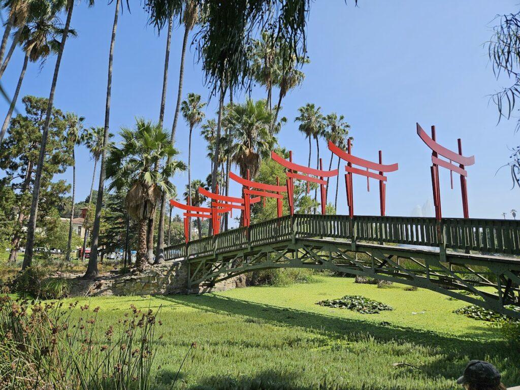 The Chinese bridge at Echo Park Lake