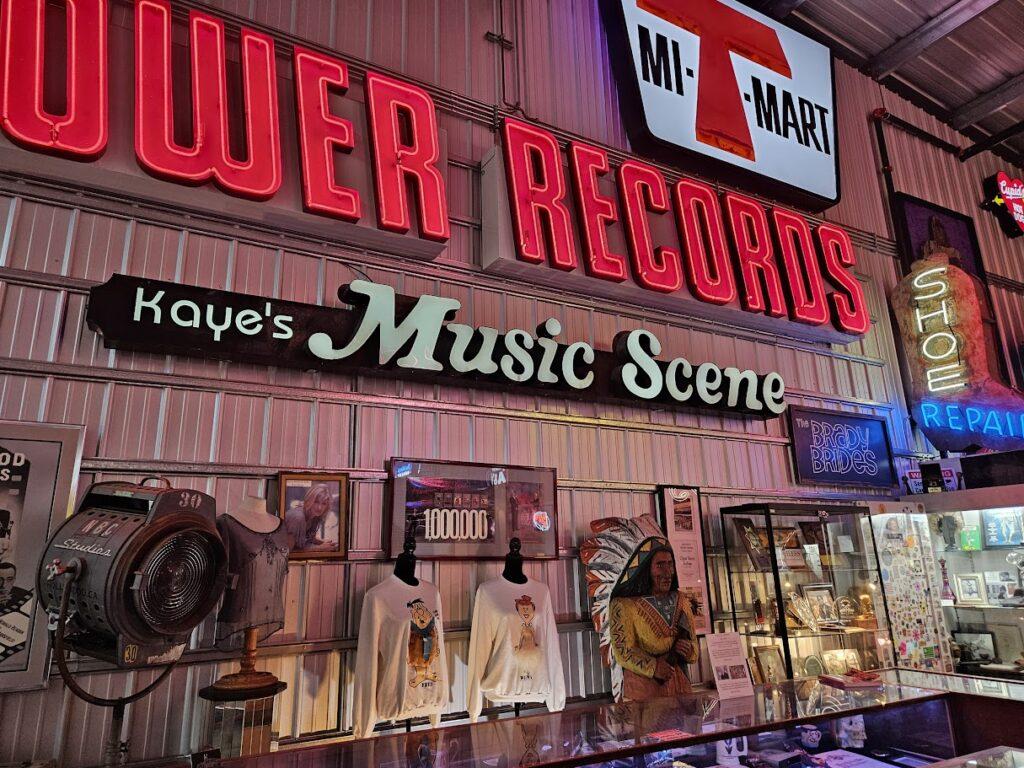 Tower Records and other signs at the Valley Relics Museum.