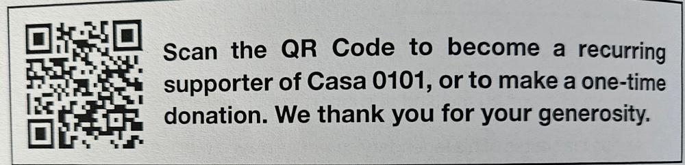 CASA 0101 QR to donate