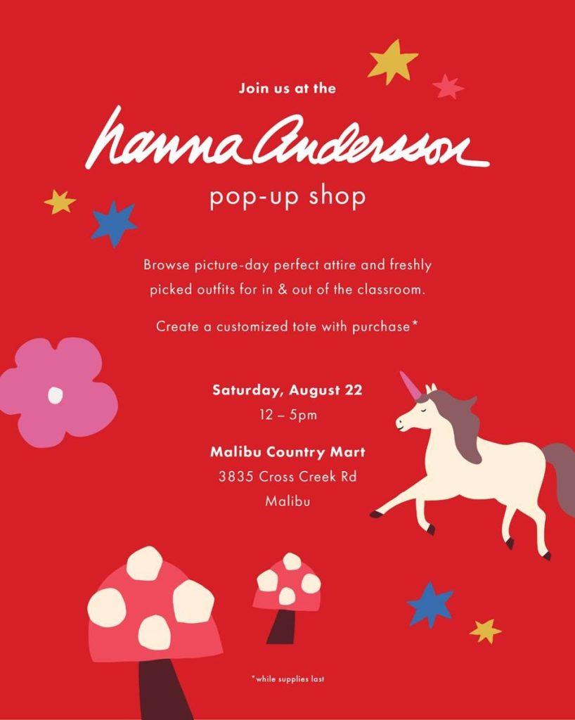 Hanna Andersson shopping pop-up event.
