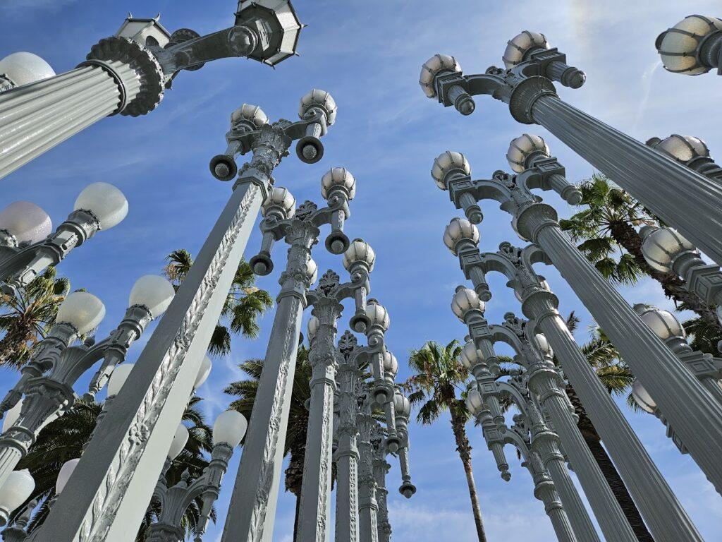 The famous Urban Lights - Vintage Los Angeles street lights at LACMA.