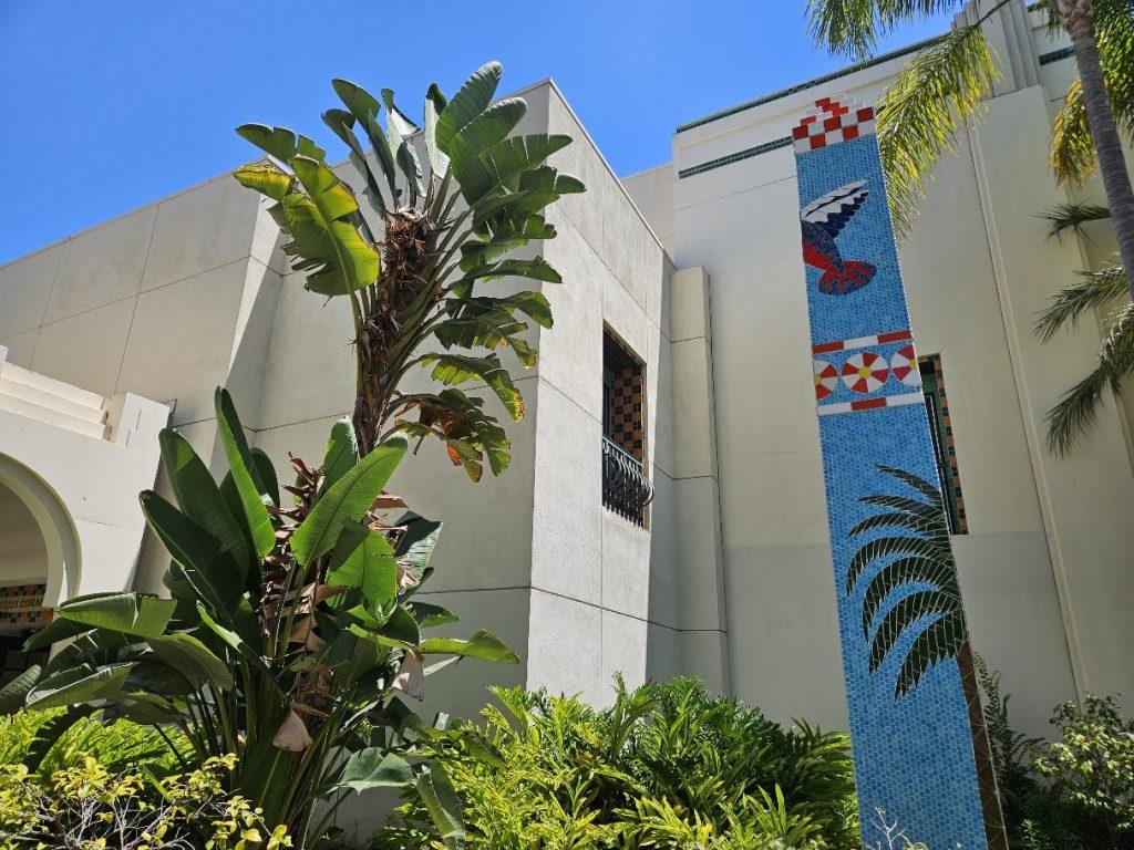 Public art Center Obelisk next to the Beverly Hills Library.