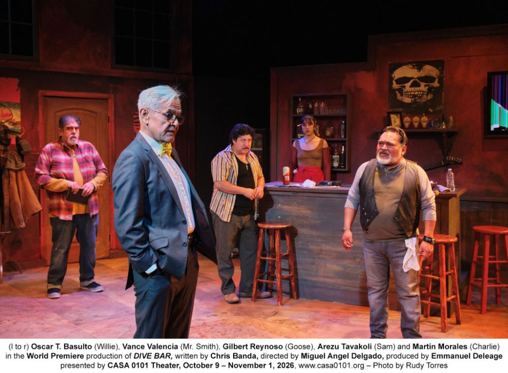 The full cast of DIVE BAR a world premiere production at CASA 0101 Theater in Boyle Heights.